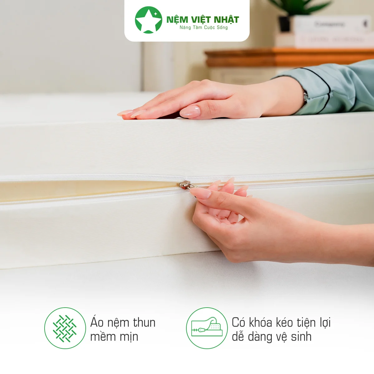 Nệm Cao Su Thiên Nhiên Việt Nhật Natural - Êm Ái Tuyệt Đối, Nâng Đỡ Chuẩn Cột Sống - Ảnh 11