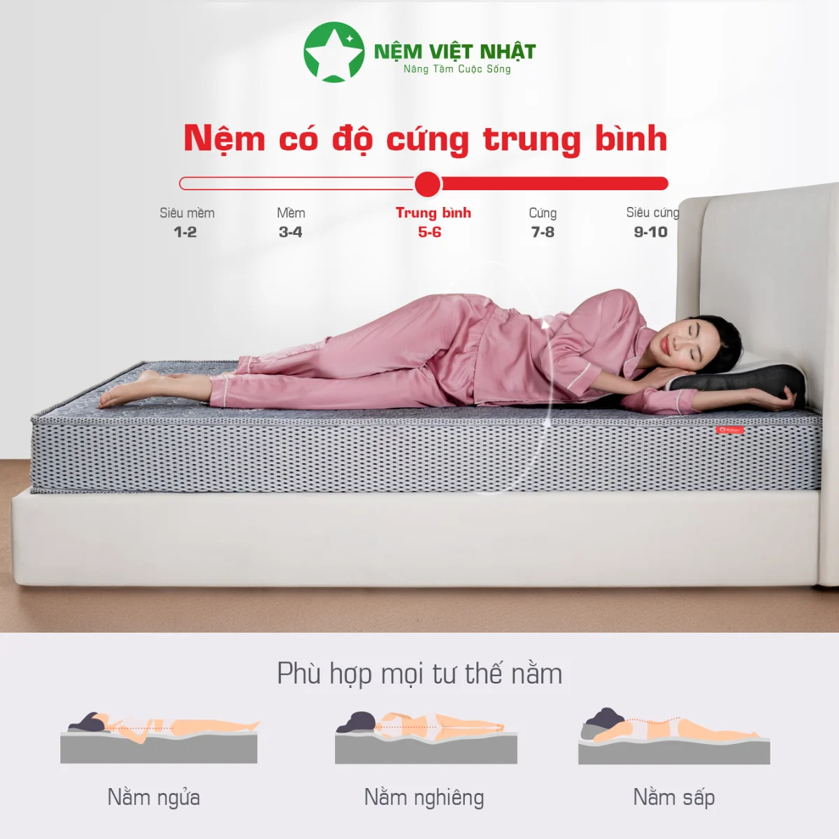 nệm foam việt nhật nano chính hãng êm ái thoáng khí
