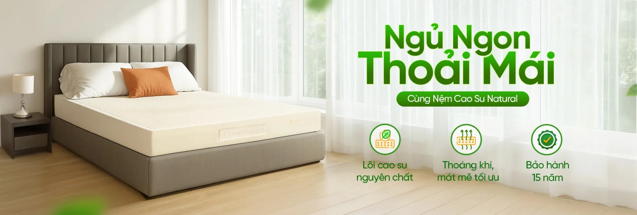 Nệm cao su Luxury Việt Nhật chính hãng, êm ái sang trọng, nâng tầm giấc ngủ