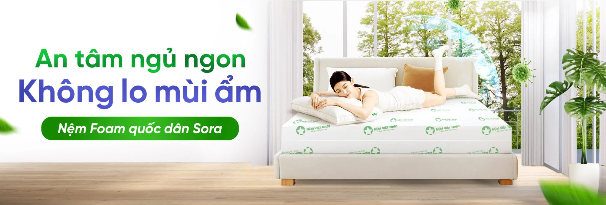 Nệm foam Việt Nhật chính hãng, êm ái thoáng khí, ngủ ngon hơn mỗi đêm