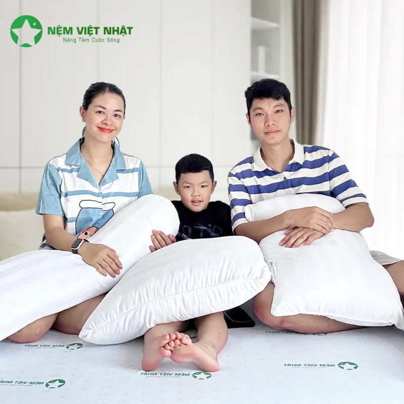 Gia đình chị Yến Kiên Giang đánh giá nệm Việt Nhật êm ái thoáng mát
