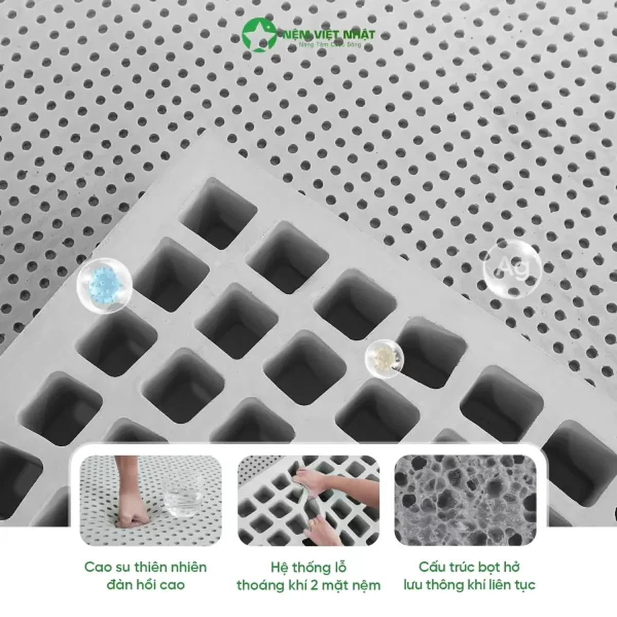 Nệm Cao Su Việt Nhật Coolax phù hợp cho gia đình và cặp đôi