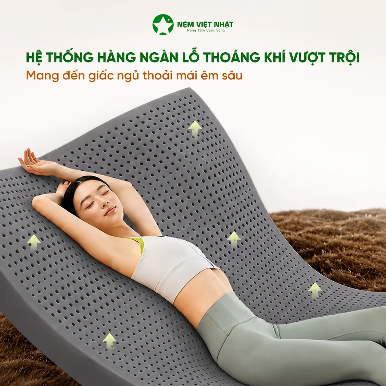 Nệm Cao Su Việt Nhật Coolax - mát trọn giấc, khử mùi êm ái nâng đỡ - Ảnh 10