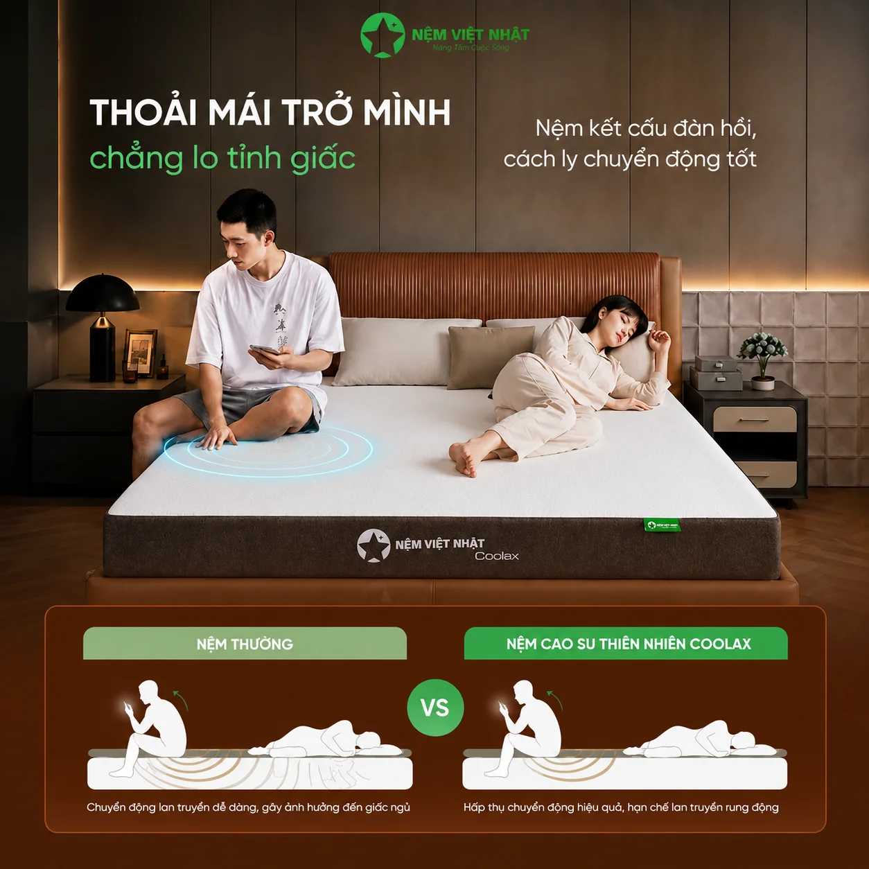 Cấu trúc Dome Nệm Cao Su Việt Nhật Coolax 20cm