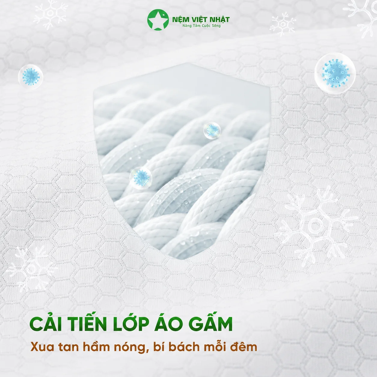 Nệm Cao Su Việt Nhật Coolax - mát trọn giấc, khử mùi êm ái nâng đỡ - Ảnh 8