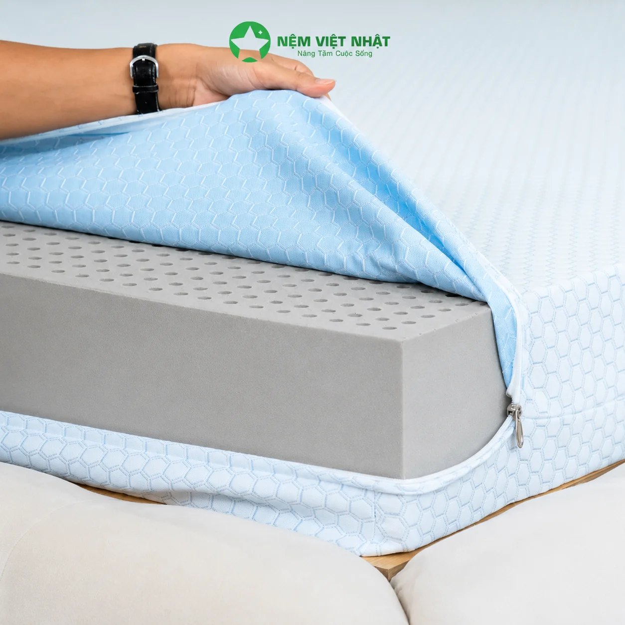 Nệm Cao Su Việt Nhật Coolax - mát trọn giấc, khử mùi êm ái nâng đỡ - Ảnh 7